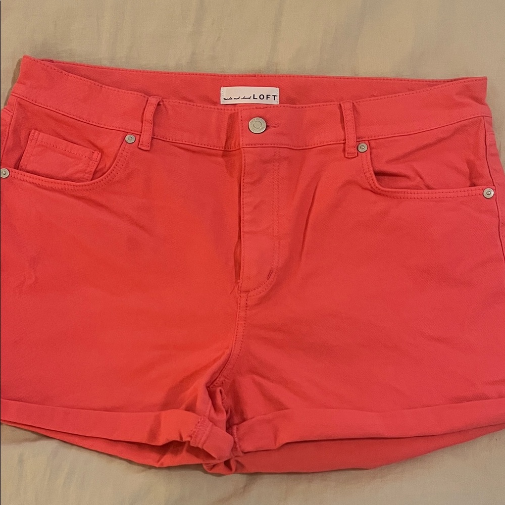 LOFT High Waist Pink Shorts